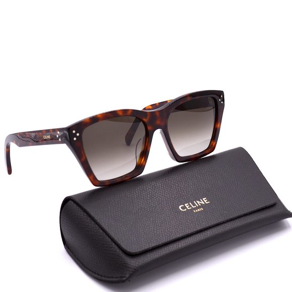 Celine Accessories - - Celine Paris CL40090F 52F Dark Havana Brown Gradient Sunglasses 56-17
